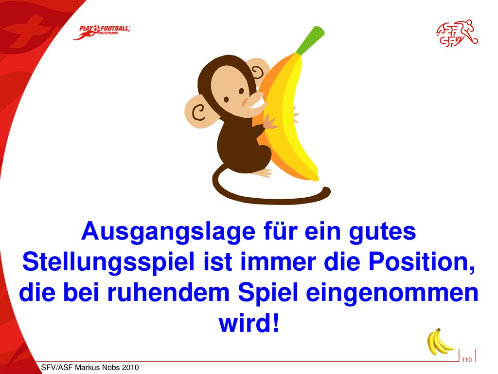 Ausgangslage für ein gutes Stellungsspiel ist immer die Position, die bei ruhendem Spiel eingenommen wird!