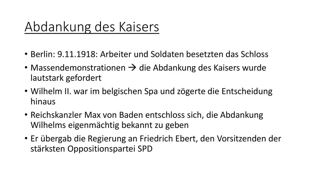 Abdankung des Kaisers Berlin: : Arbeiter und Soldaten besetzten das Schloss.