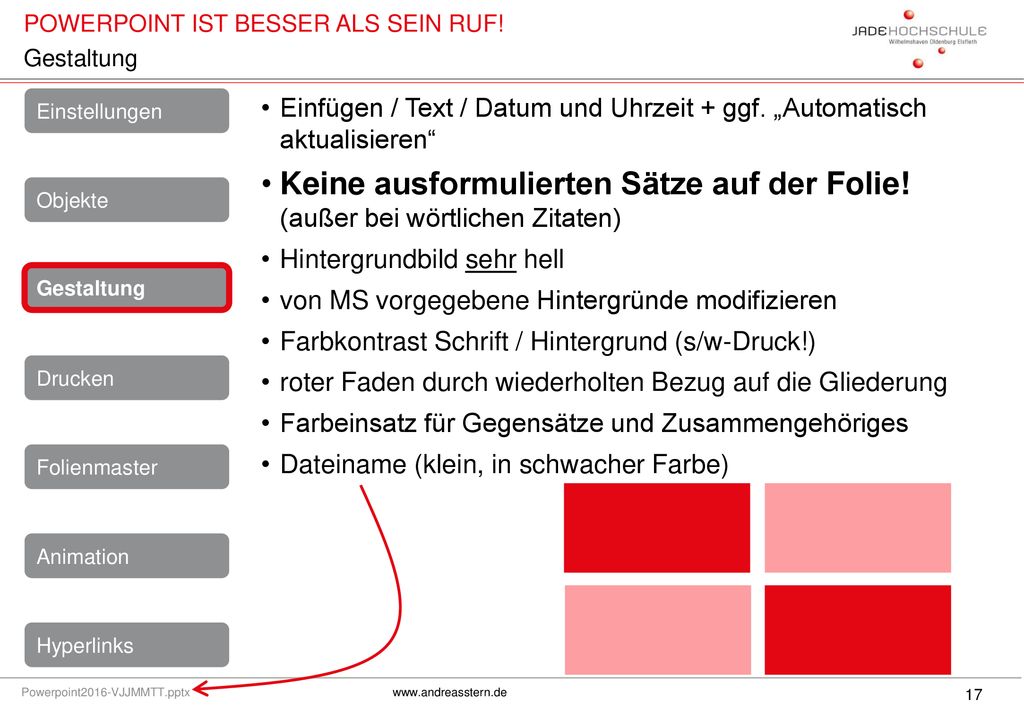 Gestaltung Einfügen / Text / Datum und Uhrzeit + ggf. „Automatisch aktualisieren