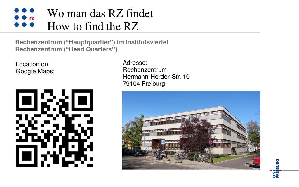 Wo man das RZ findet How to find the RZ