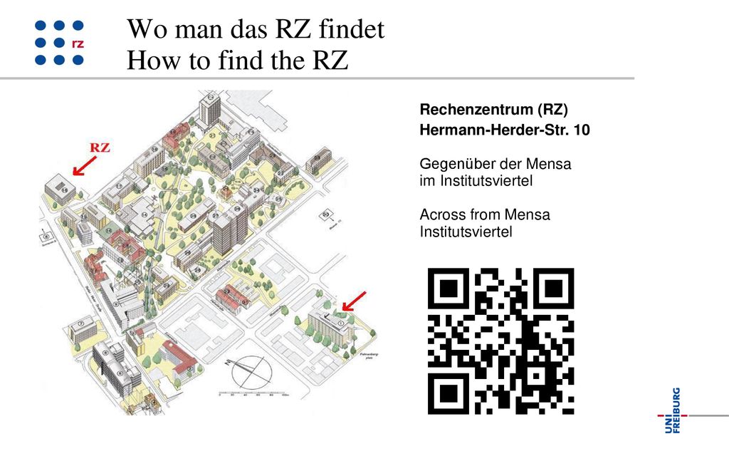 Wo man das RZ findet How to find the RZ