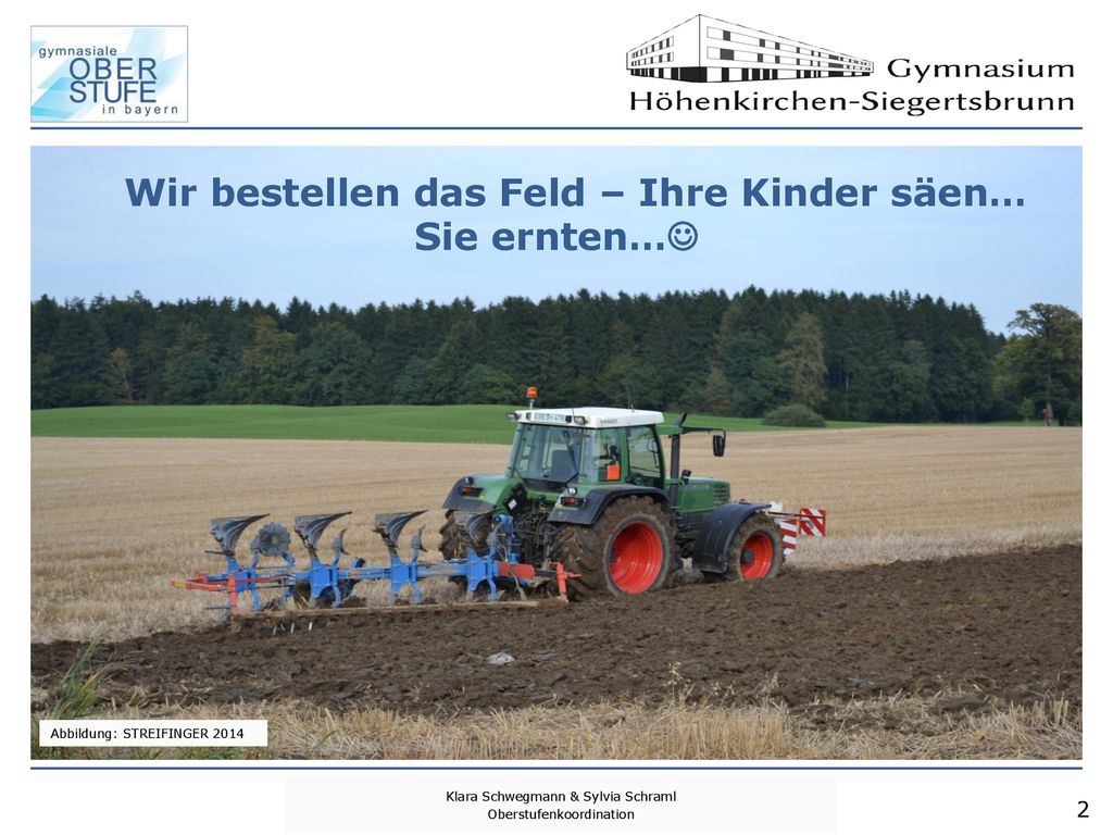 Wir bestellen das Feld – Ihre Kinder säen… Sie ernten…