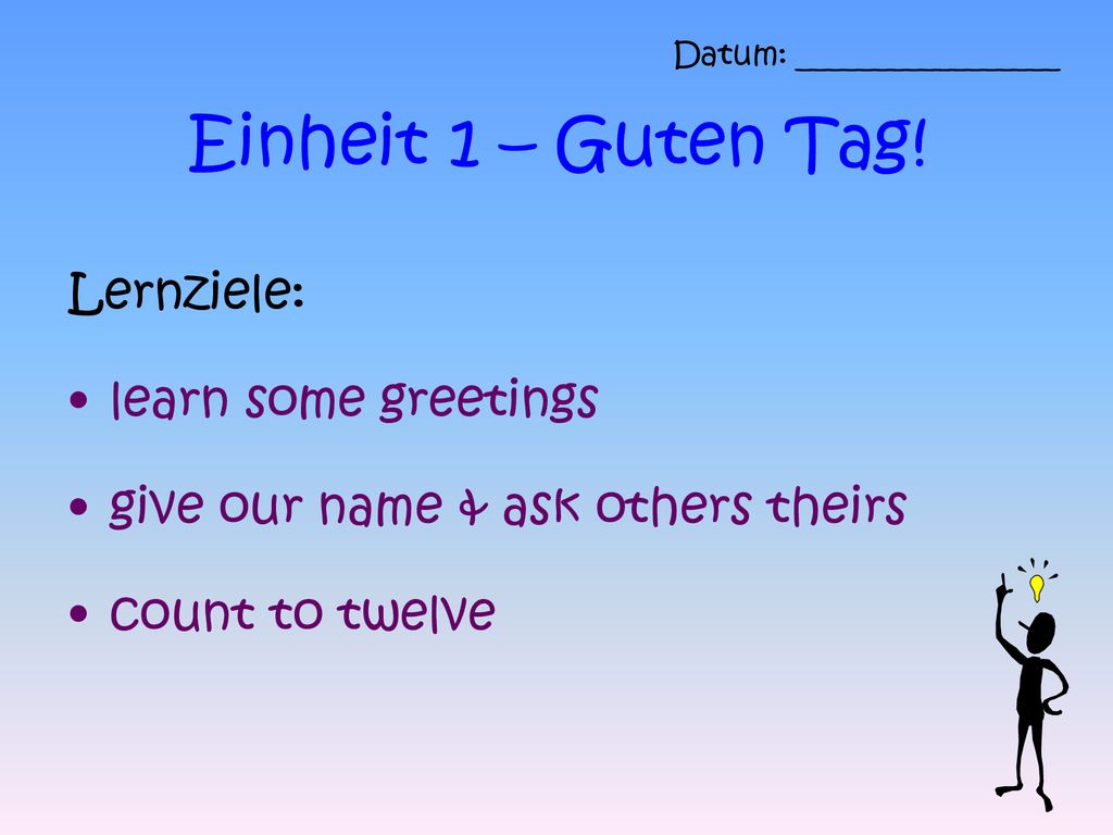 Hallo! Hallo! Wie geht’s? Guten Tag! Mir geht’s gut, danke! ppt herunterladen