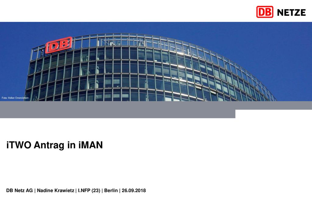 iTWO Antrag in iMAN DB Netz AG | Nadine Krawietz | I.NFP (23) | Berlin |