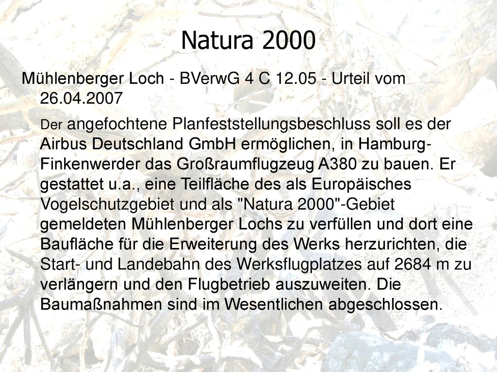 Natura 2000 Mühlenberger Loch - BVerwG 4 C Urteil vom