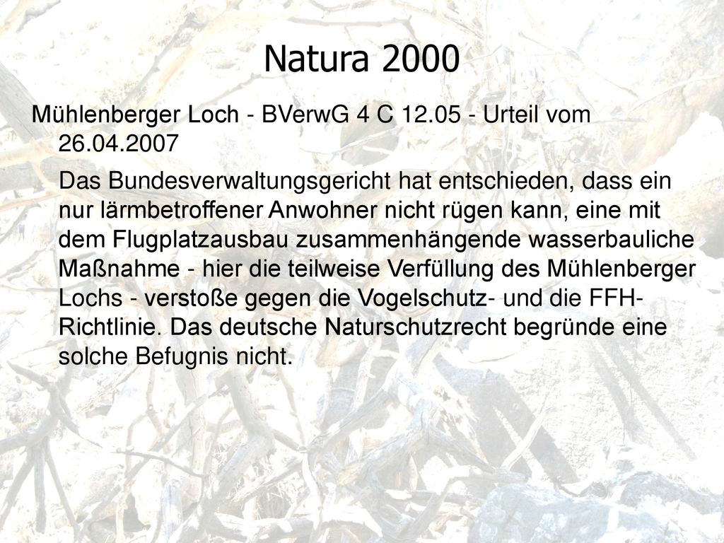Natura 2000 Mühlenberger Loch - BVerwG 4 C Urteil vom