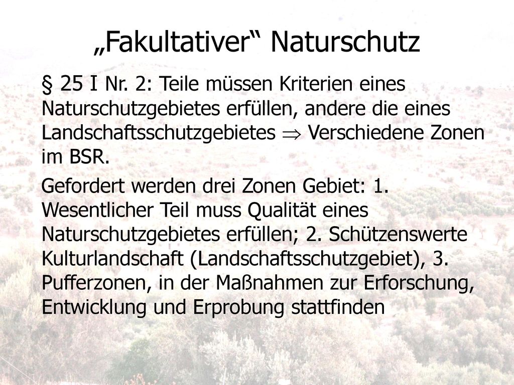 „Fakultativer Naturschutz