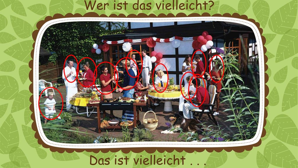 Wer ist das vielleicht Das ist vielleicht . . .