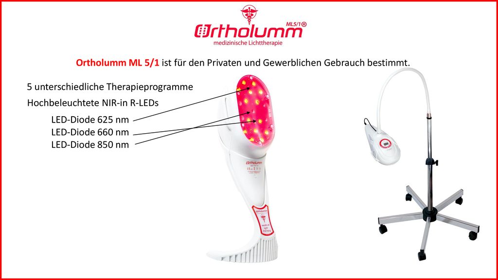 Ortholumm ML 5/1 ist für den Privaten und Gewerblichen Gebrauch bestimmt.