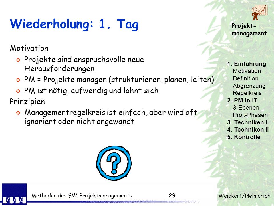 Wiederholung: 1. Tag Motivation