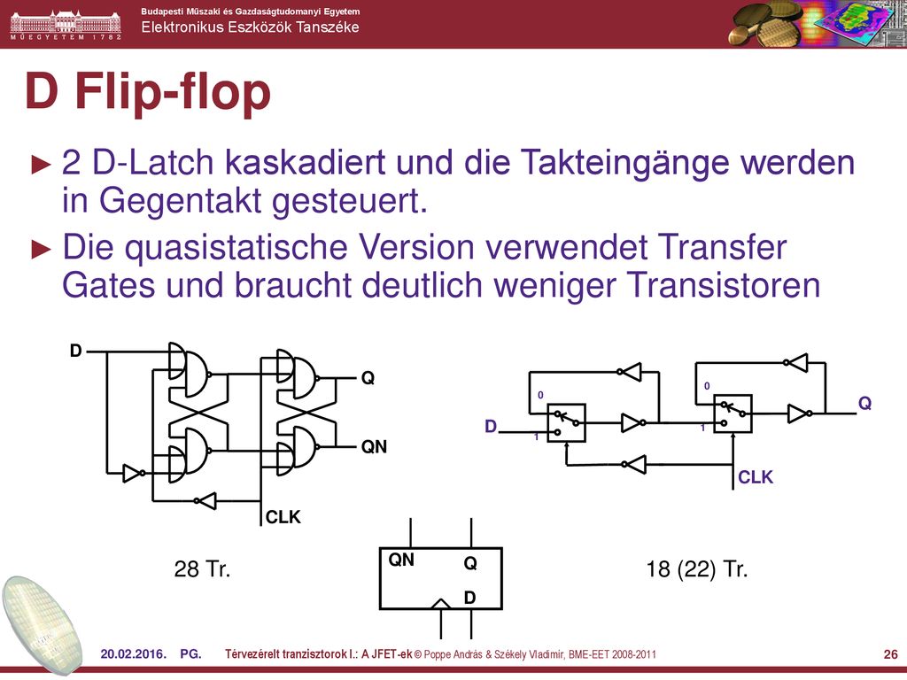 D Flip-flop 2 D-Latch kaskadiert und die Takteingänge werden in Gegentakt gesteuert.