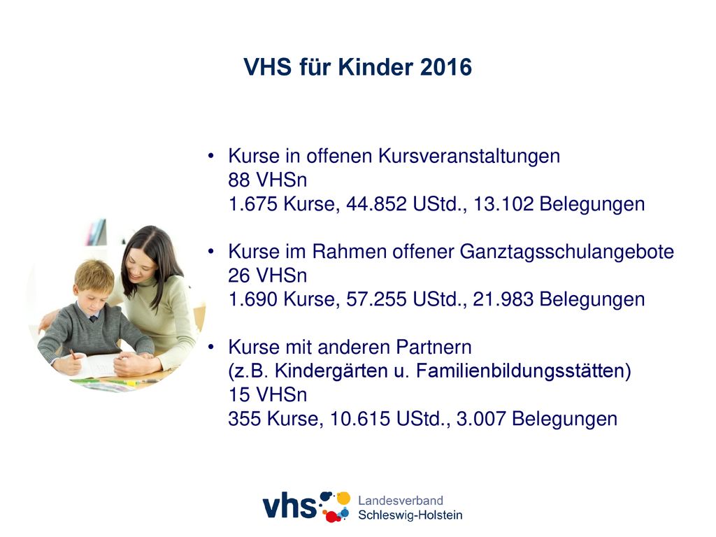 VHS für Kinder 2016 Kurse in offenen Kursveranstaltungen 88 VHSn