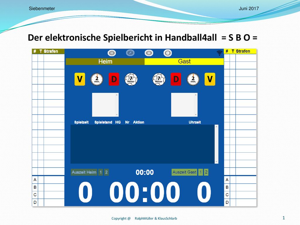 Der elektronische Spielbericht in Handball4all = S B O =