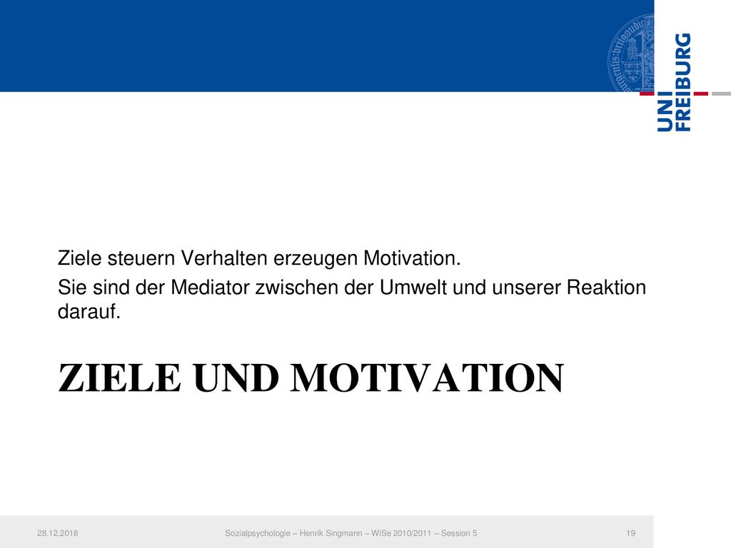 Sozialpsychologie – Henrik Singmann – WiSe 2010/2011 – Session 5