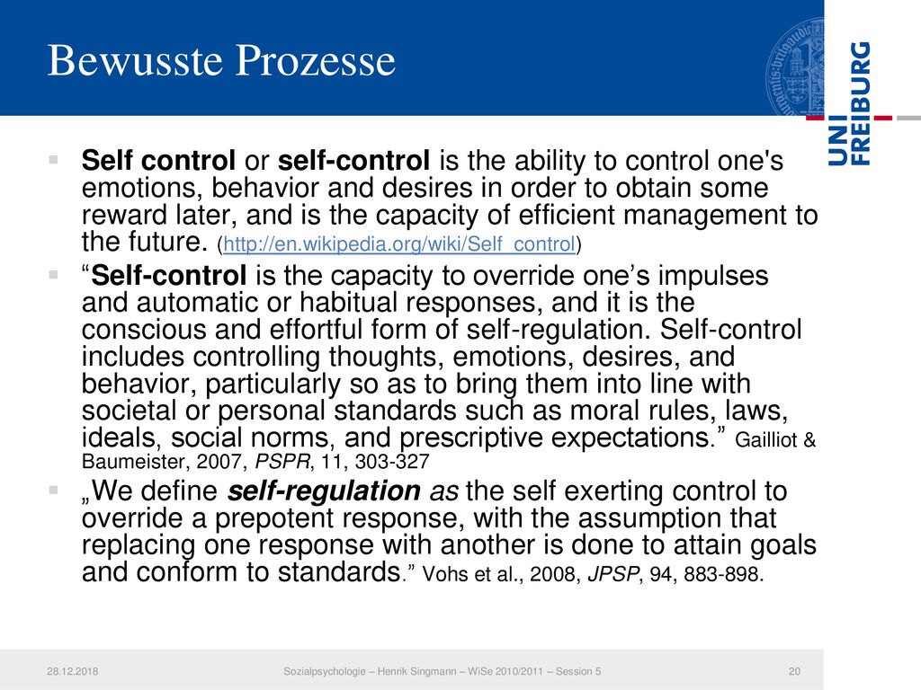Sozialpsychologie – Henrik Singmann – WiSe 2010/2011 – Session 5