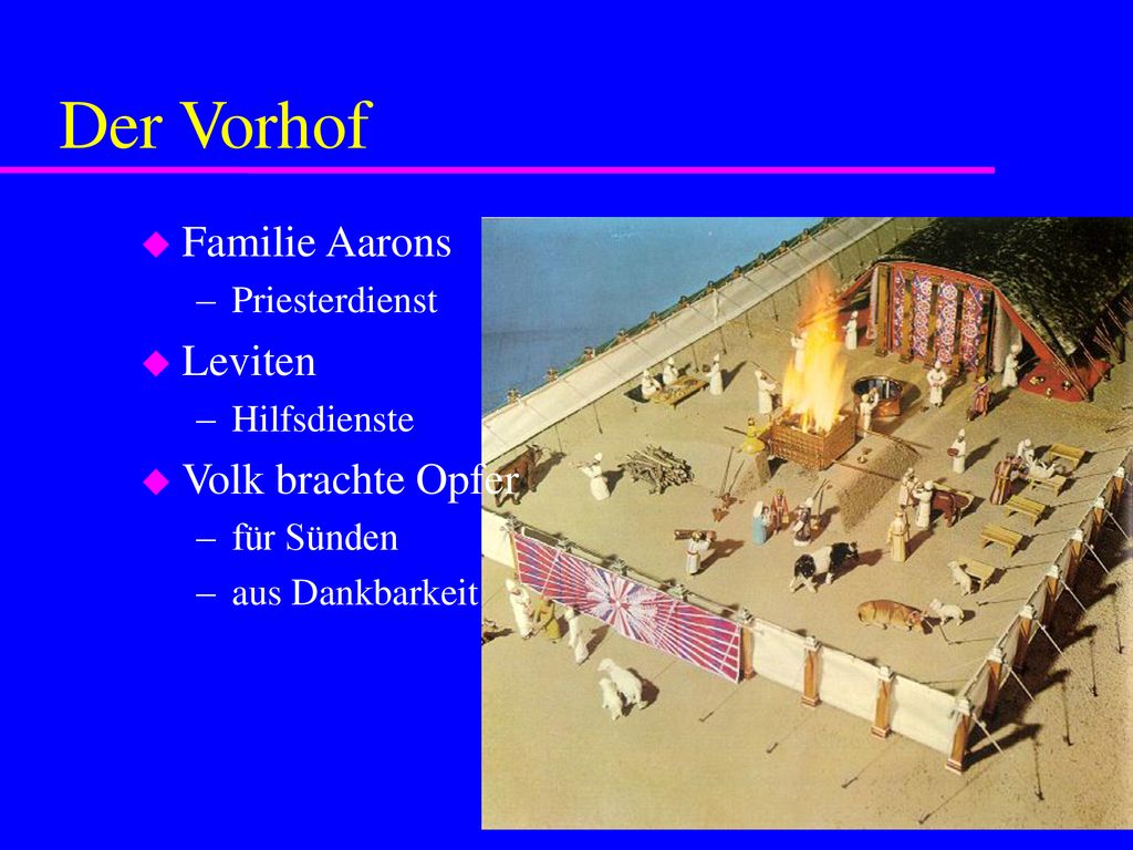Der Vorhof Familie Aarons Leviten Volk brachte Opfer Priesterdienst