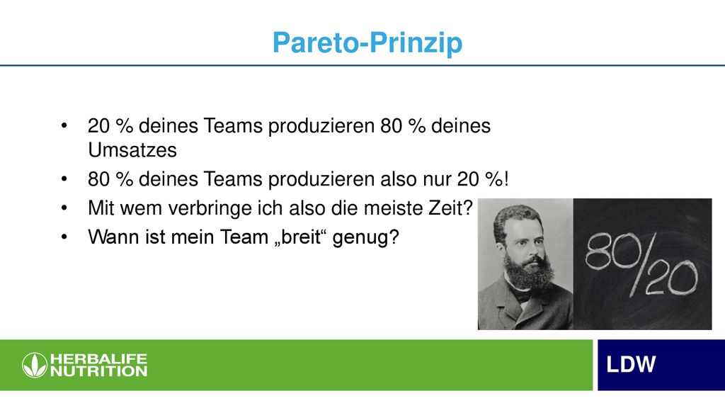 Pareto-Prinzip 20 % deines Teams produzieren 80 % deines Umsatzes