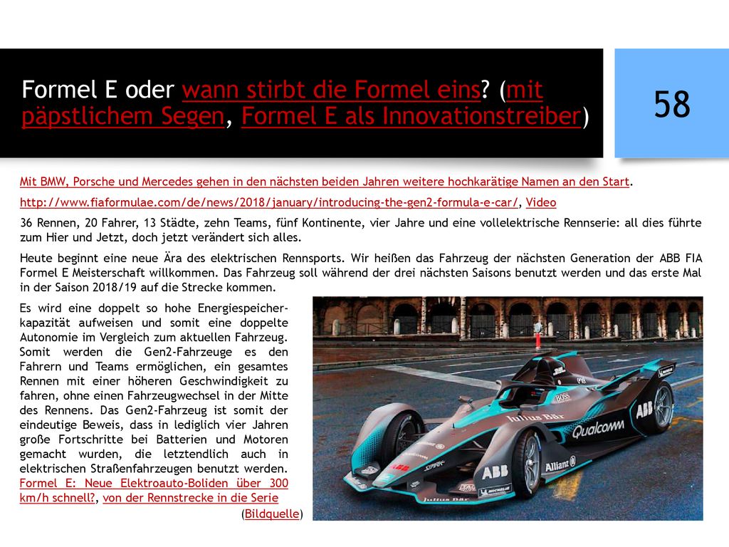 Formel E oder wann stirbt die Formel eins