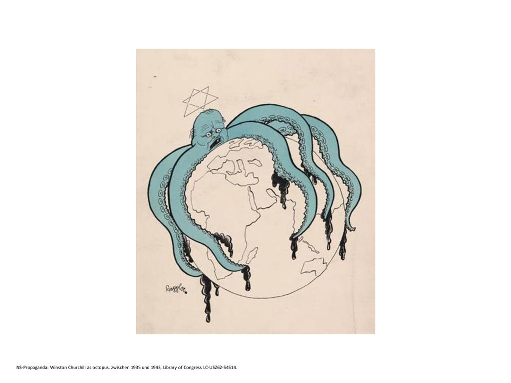 NS-Propaganda: Winston Churchill as octopus, zwischen 1935 und 1943, Library of Congress LC-USZ