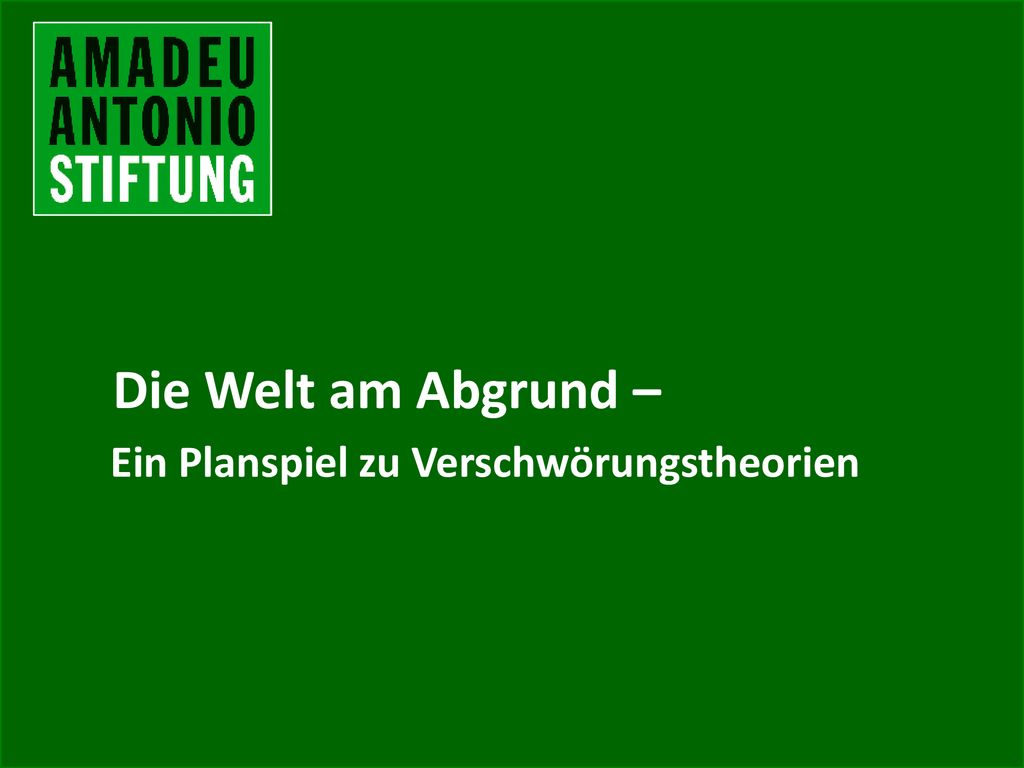 Die Welt am Abgrund – Ein Planspiel zu Verschwörungstheorien