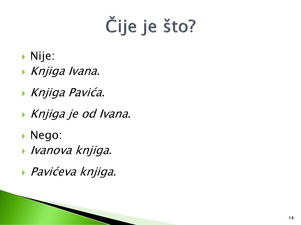 Čije je što Nije: Knjiga Ivana. Knjiga Pavića. Knjiga je od Ivana.