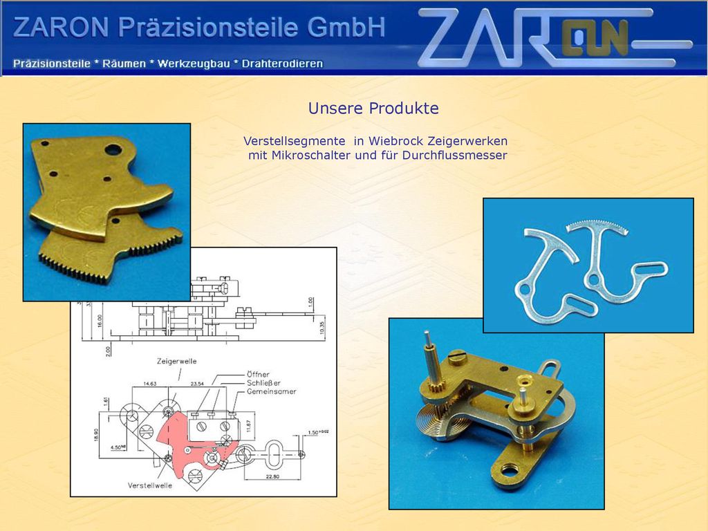 Unsere Produkte Verstellsegmente in Wiebrock Zeigerwerken