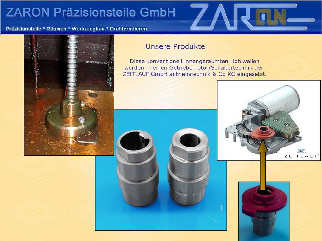 Unsere Produkte Diese konventionell innengeräumten Hohlwellen