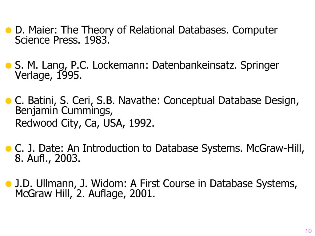 D. Maier: The Theory of Relational Databases. Computer Science Press