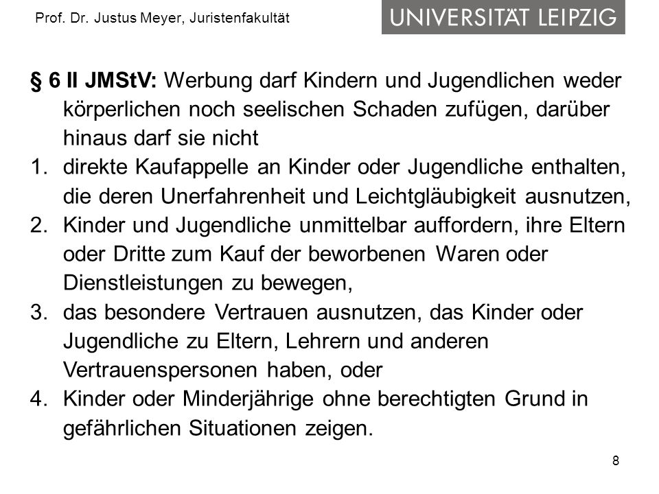 Prof. Dr. Justus Meyer, Juristenfakultät