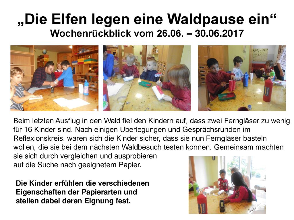 „Die Elfen legen eine Waldpause ein Wochenrückblick vom – 30