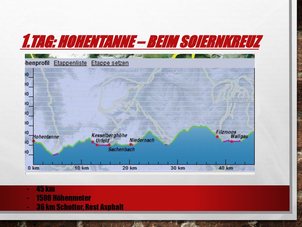 1.Tag: Hohentanne – Beim Soiernkreuz