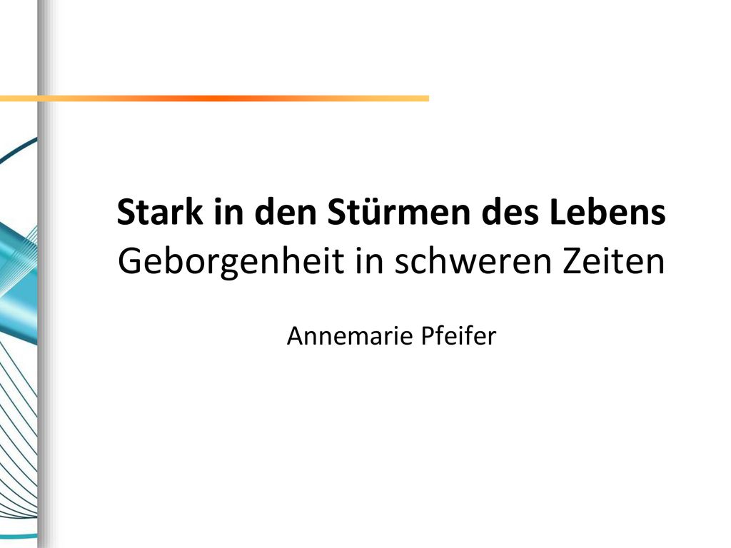 Stark in den Stürmen des Lebens Geborgenheit in schweren Zeiten Annemarie Pfeifer