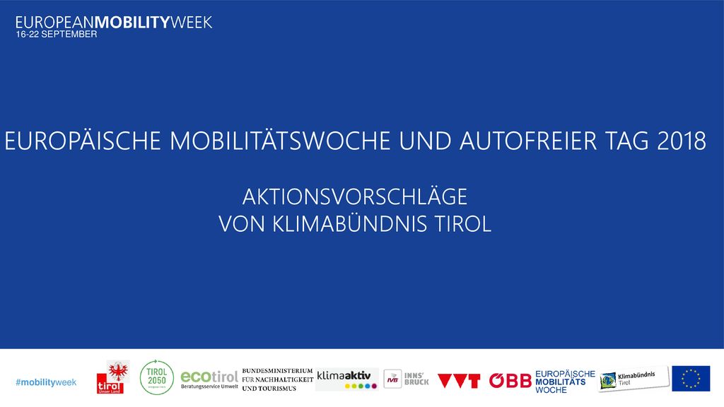 Europäische Mobilitätswoche und autofreier tag 2018