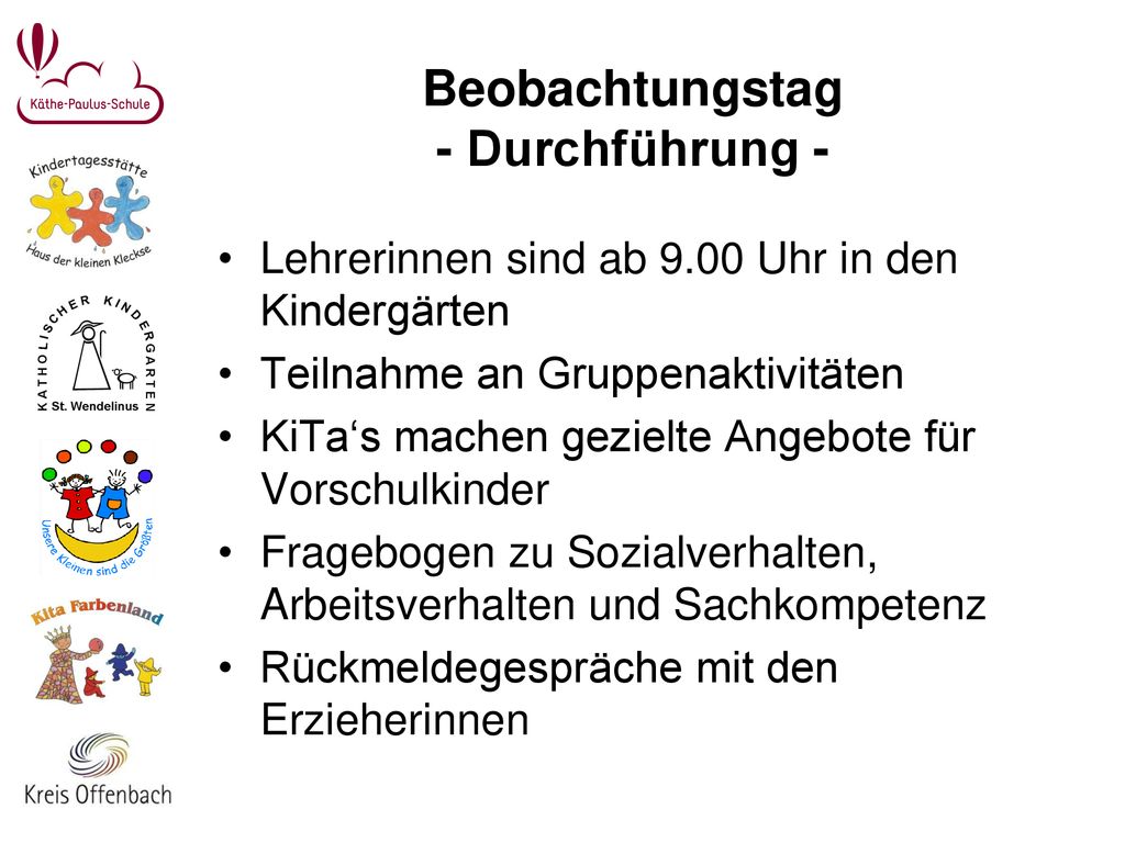Beobachtungstag - Durchführung -