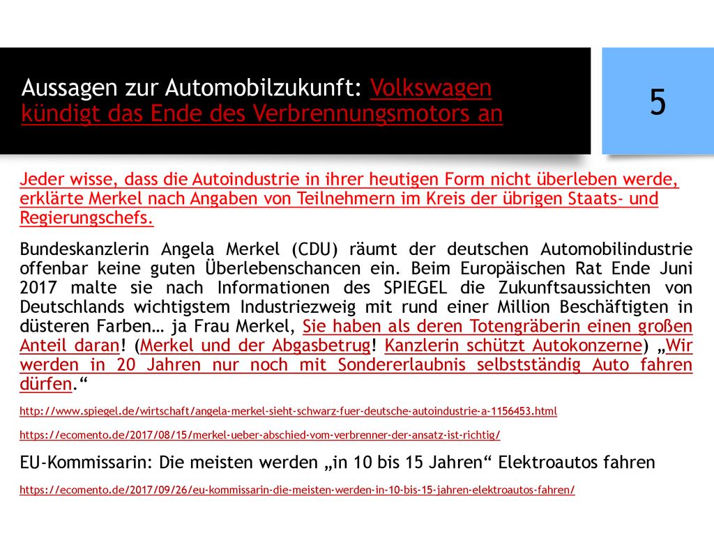 Aussagen zur Automobilzukunft: Volkswagen kündigt das Ende des Verbrennungsmotors an