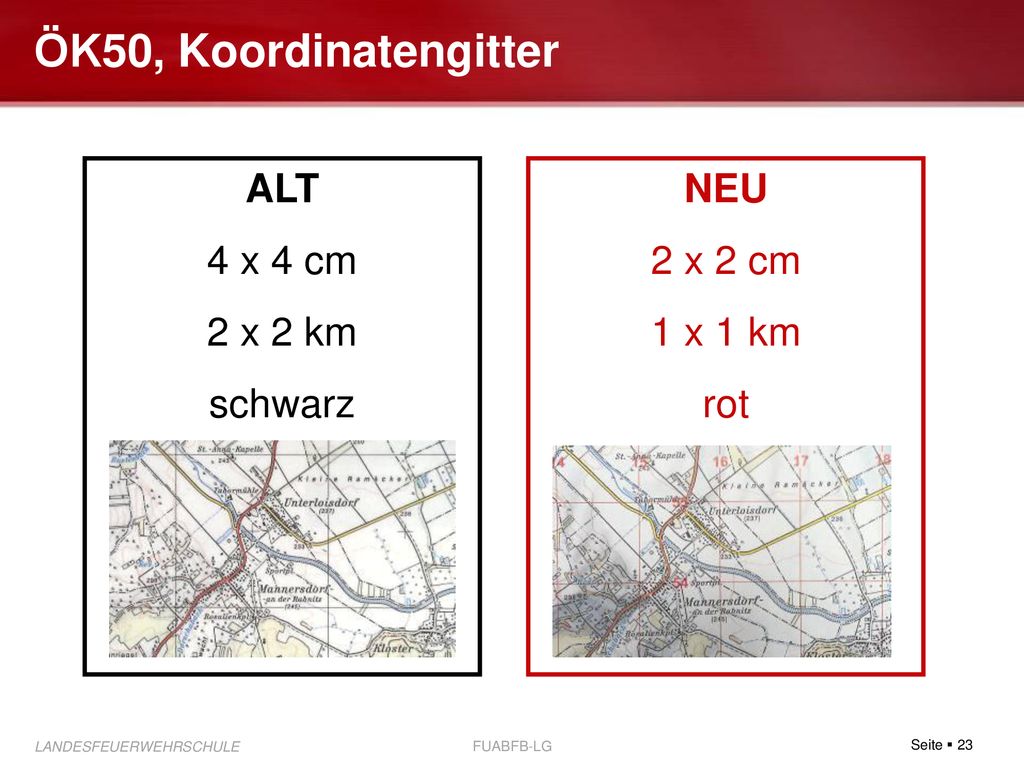 ÖK50, Koordinatengitter ALT 4 x 4 cm 2 x 2 km schwarz NEU 2 x 2 cm
