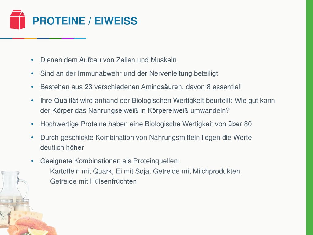 ProteinE / EiweiSS Dienen dem Aufbau von Zellen und Muskeln