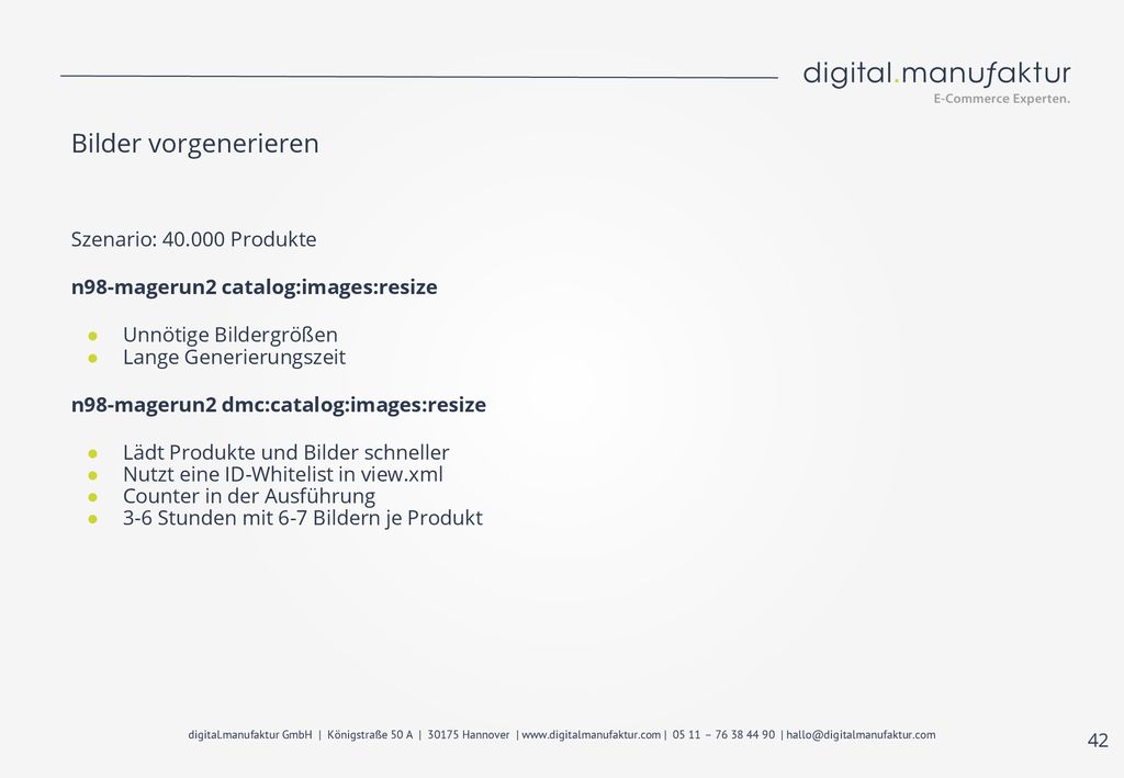 Bilder vorgenerieren Szenario: Produkte