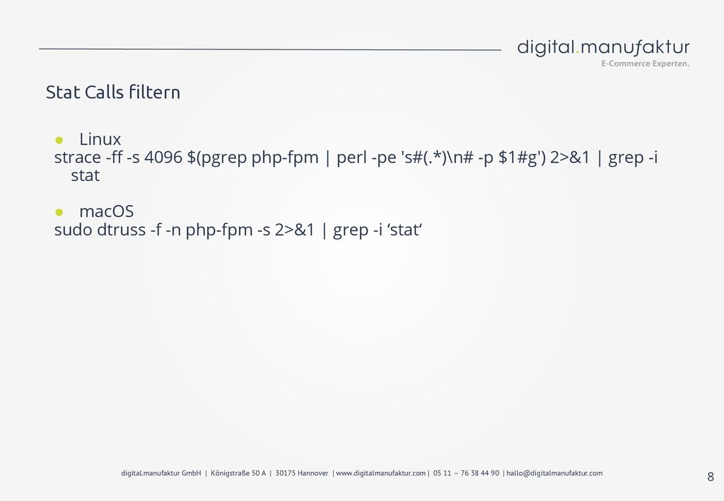 Stat Calls filtern Linux