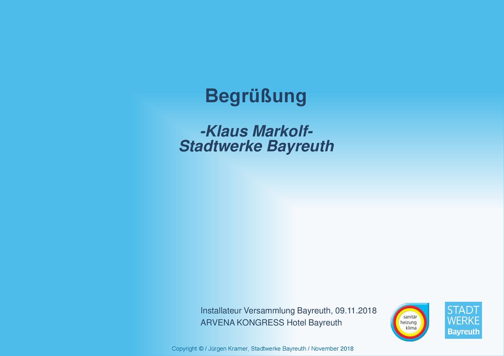 Copyright © / Jürgen Kramer, Stadtwerke Bayreuth / November 2018