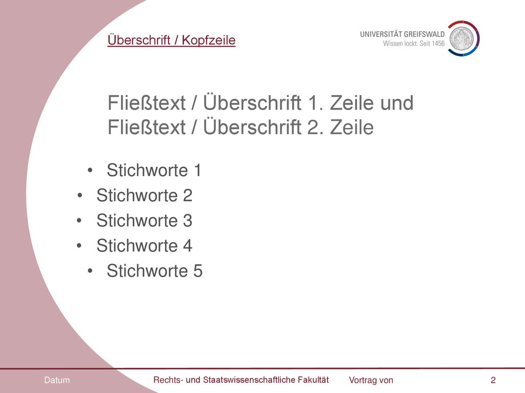 Fließtext / Überschrift 1. Zeile und Fließtext / Überschrift 2. Zeile