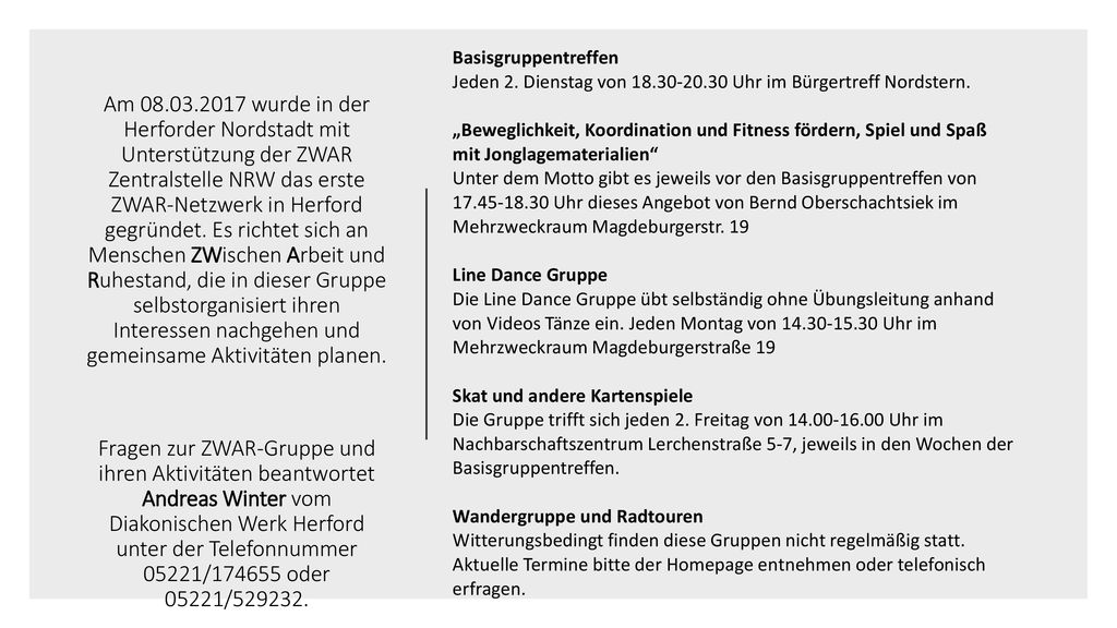 Basisgruppentreffen Jeden 2. Dienstag von Uhr im Bürgertreff Nordstern.