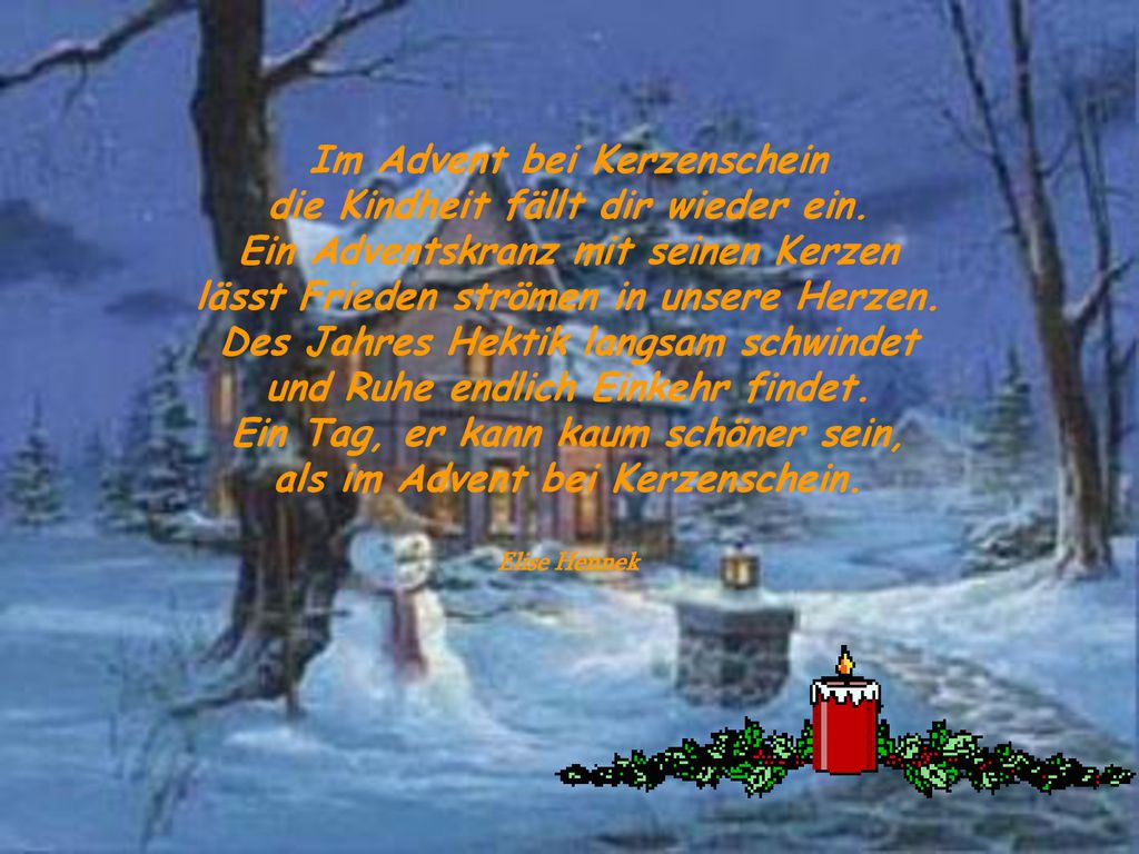 Im Advent bei Kerzenschein die Kindheit fällt dir wieder ein
