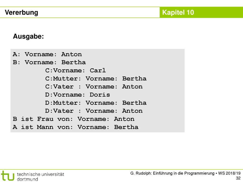 C:Mutter: Vorname: Bertha C:Vater : Vorname: Anton D:Vorname: Doris