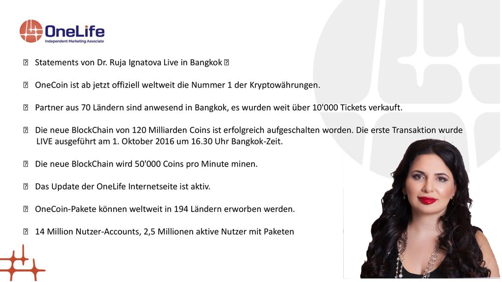 🔥 Statements von Dr. Ruja Ignatova Live in Bangkok 🔥