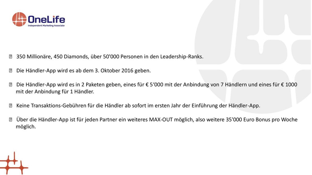 💥 350 Millionäre, 450 Diamonds, über Personen in den Leadership-Ranks.