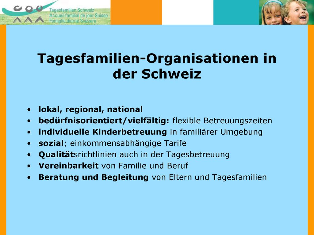 Tagesfamilien-Organisationen in der Schweiz