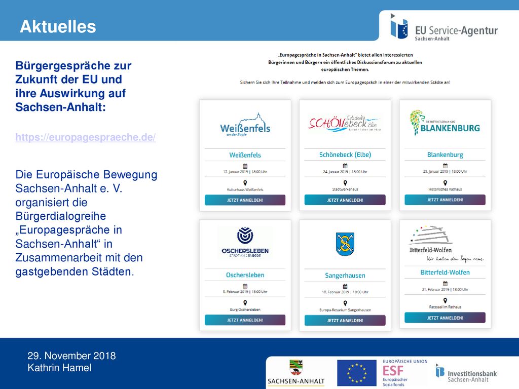 Aktuelles Bürgergespräche zur Zukunft der EU und ihre Auswirkung auf
