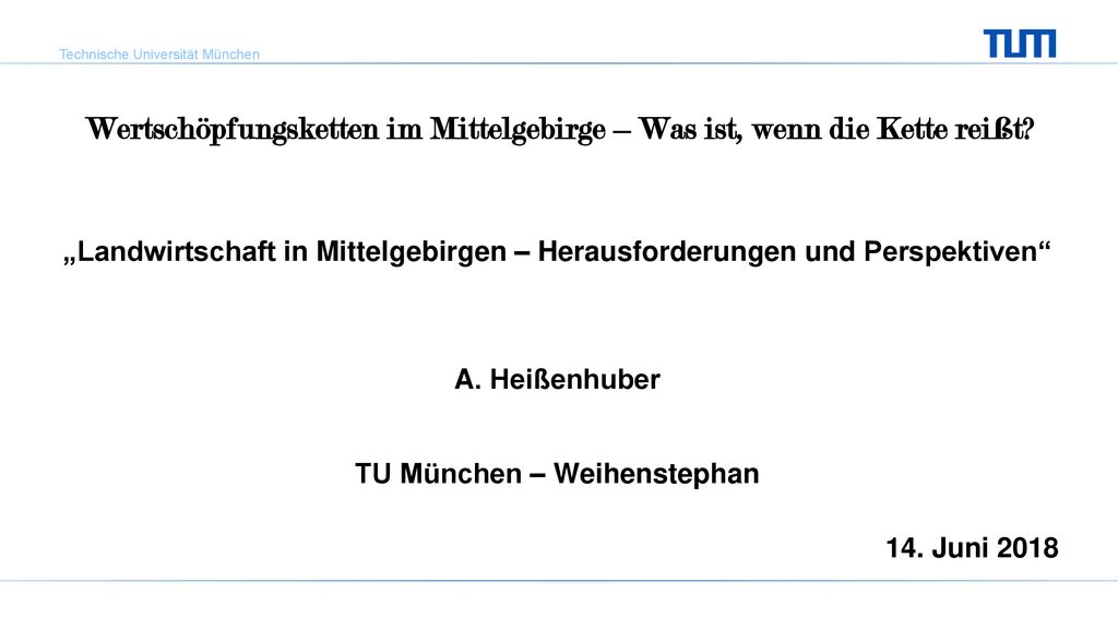 Wertschöpfungsketten im Mittelgebirge – Was ist, wenn die Kette reißt