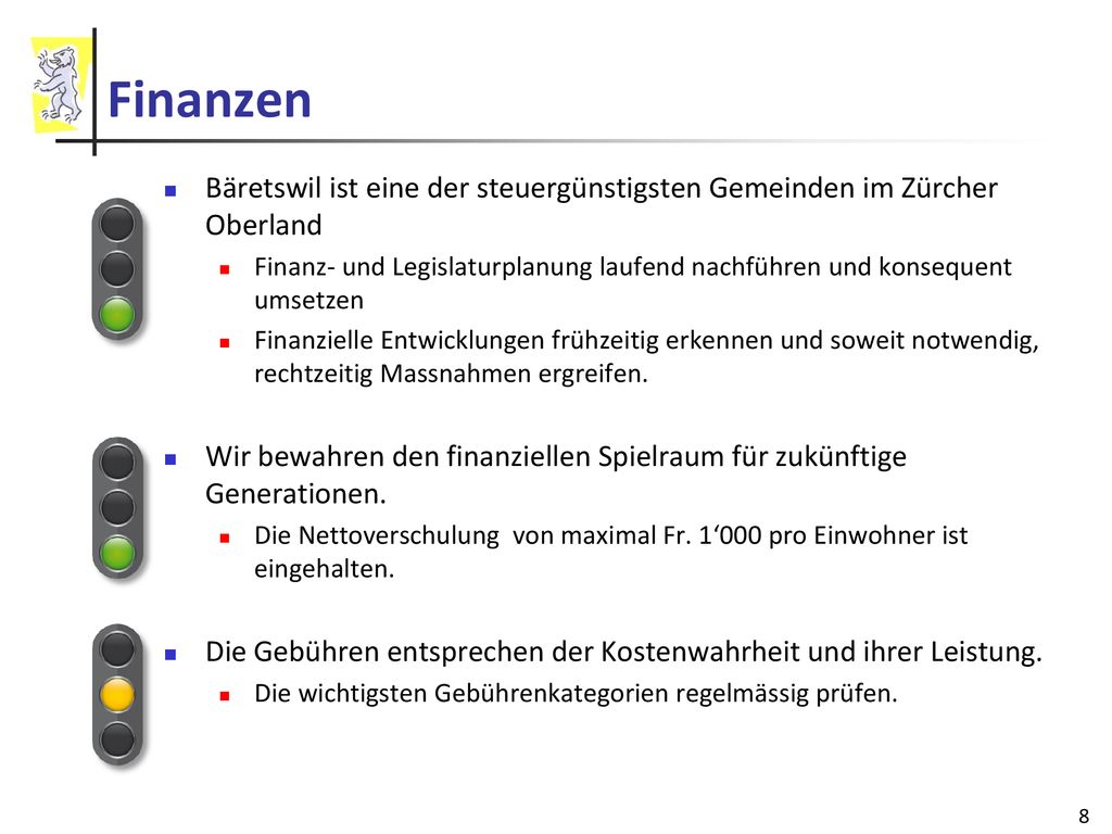 Finanzen Bäretswil ist eine der steuergünstigsten Gemeinden im Zürcher Oberland.